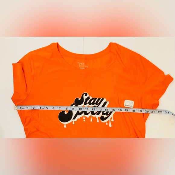 Time and Tru Maternity Graphic Tee Orange Size Large (12-14) Halloween Spooky - Picture 4 of 10